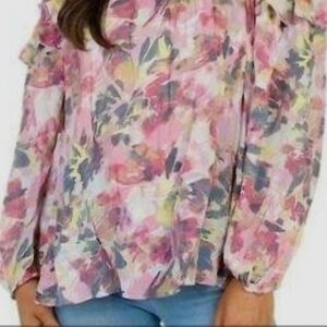 4 X $15. Zac & Rachel Pink and Purple Floral Blouse